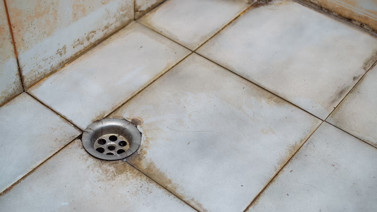 2 kotitekoista keinoa kalkkikiven ja tarttuneen lian poistamiseen kylpyhuoneen laatoista.