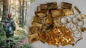 Retkellä he löytävät 1800-luvulta peräisin olevan kultakolikkokätkön.